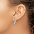 Sterling Silver Rhodium-plated Polished Hollow Hoop Earrings
