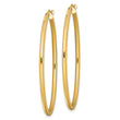 Sterling Silver Gold-plated Oval 2mm Hollow Hoop Earrings