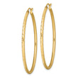 Sterling Silver Gold-plated Textured 2mm Hollow Oval Hoop Earrings
