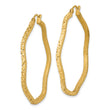 Sterling Silver Gold-plated Diamond Cut 2mm Wavy Hoop Earrings