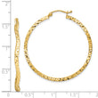 Sterling Silver Gold-plated Diamond Cut 2mm Wavy Hoop Earrings