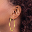 Sterling Silver Gold-plated Diamond Cut 2mm Wavy Hoop Earrings