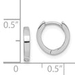 Sterling Silver Rhodium Polished Hinged Hoop Earrings