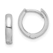 Sterling Silver Rhodium Polished Hinged Hoop Earrings