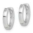 Sterling Silver Rhodium Polished Hinged Hoop Earrings