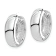 Sterling Silver Rhodium Polished Hinged Hoop Earrings