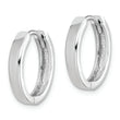 Sterling Silver Rhodium Polished Hinged Hoop Earrings