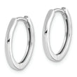Sterling Silver Rhodium Polished Hinged Hoop Earrings