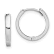 Sterling Silver Rhodium Polished Hinged Hoop Earrings