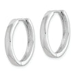 Sterling Silver Rhodium Polished Hinged Hoop Earrings