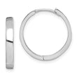 Sterling Silver Rhodium Polished Hinged Hoop Earrings