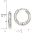 Sterling Silver Rhodium-plated Polished Hollow Hinged Hoop Earrings