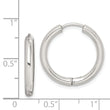 Sterling Silver Rhodium-plated Polished Hollow Hinged Hoop Earrings