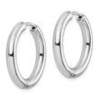 Sterling Silver Rhodium Polished Hinged Hoop Earrings