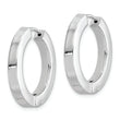 Sterling Silver Rhodium-plated Hollow Hinged Hoop Earrings