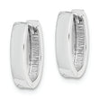 Sterling Silver Rhodium Polished Hinged Hoop Earrings