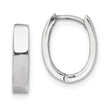 Sterling Silver Rhodium Polished Hinged Hoop Earrings