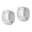 Sterling Silver Rhodium Polished Patterned Hinged Hoop Earrings
