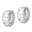 Sterling Silver Rhodium Polished Patterned Hinged Hoop Earrings