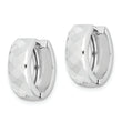 Sterling Silver Rhodium Polished Patterned Hinged Hoop Earrings