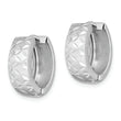 Sterling Silver Rhodium-plated Diamond Cut Hinged Hoop Earrings