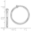 Sterling Silver RH-plated 2x24mm Non-Pierced Round Hoop Earrings