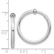 Sterling Silver RH-plated 2.5x25mm Non-Pierced Round Hoop Earrings