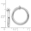 Sterling Silver RH-plated 2.5x20mm Non-Pierced Round Hoop Earrings