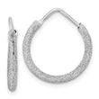 Sterling Silver Rhodium-plated Laser Cut 2mm Endless Hoop Earrings