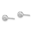 Sterling Silver Rhodium Plated 5mm Diamond Cut Post Earrings - Birthstone Company