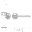 Sterling Silver Rhodium Plated 5mm Diamond Cut Post Earrings - Birthstone Company