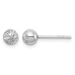 Sterling Silver Rhodium Plated 5mm Diamond Cut Post Earrings - Birthstone Company