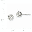 Sterling Silver Rhodium Plated 7mm Diamond Cut Post Earrings