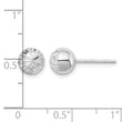 Sterling Silver Rhodium Plated 7mm Diamond Cut Post Earrings - Birthstone Company