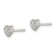 Sterling Silver Polished CZ Heart Children's Post Earrings - Birthstone Company