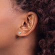 Sterling Silver Polished CZ Heart Children's Post Earrings - Birthstone Company