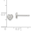 Sterling Silver Polished CZ Heart Children's Post Earrings