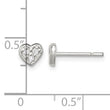 Sterling Silver Polished CZ Heart Children's Post Earrings - Birthstone Company