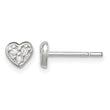 Sterling Silver Polished CZ Heart Children's Post Earrings - Birthstone Company