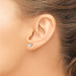 Sterling Silver Polished Heart with CZ Post Earrings - Birthstone Company