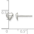 Sterling Silver Polished Heart with CZ Post Earrings - Birthstone Company