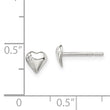 Sterling Silver Polished Heart with CZ Post Earrings