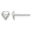 Sterling Silver Polished Heart with CZ Post Earrings - Birthstone Company