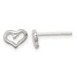 Sterling Silver Polished Open Heart Children's Post Earrings - Birthstone Company