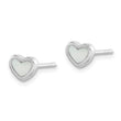 Sterling Silver Rhodium-plated Mother of Pearl Heart Post Earrings - Birthstone Company