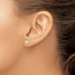 Sterling Silver Rhodium-plated Mother of Pearl Heart Post Earrings - Birthstone Company