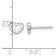 Sterling Silver Rhodium-plated Mother of Pearl Heart Post Earrings - Birthstone Company