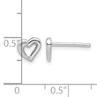 Sterling Silver RH-plated Polished & Brushed Open Heart Children's Post Earrings - Birthstone Company