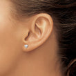 Sterling Silver Rhodium-plated Polished Heart Post Earrings - Birthstone Company