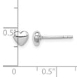 Sterling Silver Rhodium-plated Polished Heart Post Earrings - Birthstone Company
